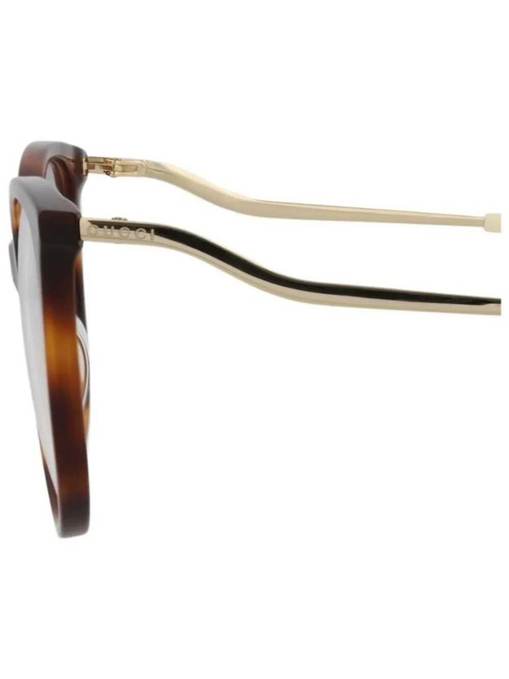 New Gucci Womens Cat Eye Havana Gold Transparent Fashion Designer Eyeglasses